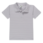 Blank Boy's Short Sleeve Polo Style Collared Shirt - Striped