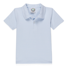 Blank Boy's Short Sleeve Polo Style Collared Shirt - Striped