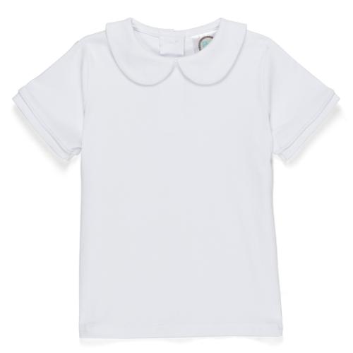 Blank Boy's Short Sleeve Peter Pan Collar Tee Shirt